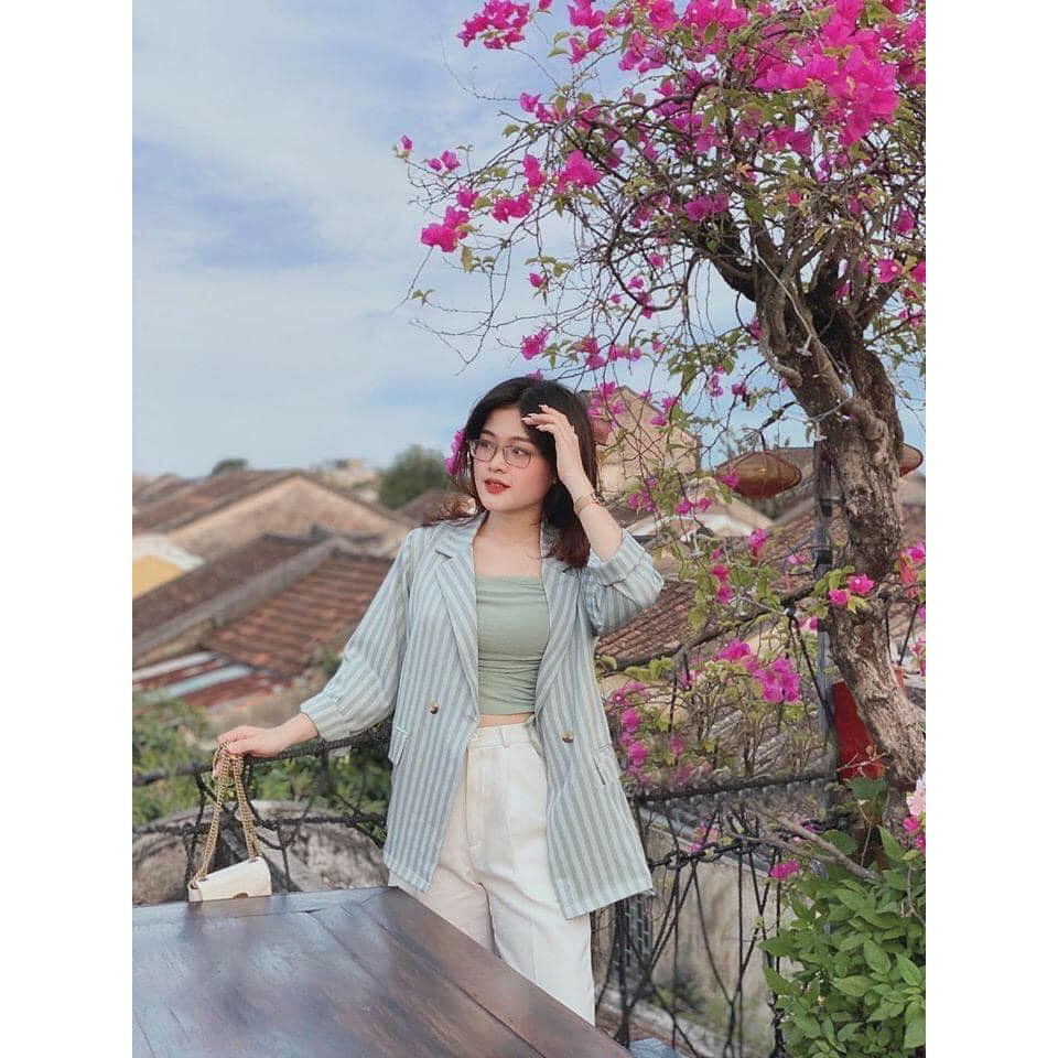 Áo blazer nữ,áo vest nữ kẻ sọc 3 màu xinh xắn