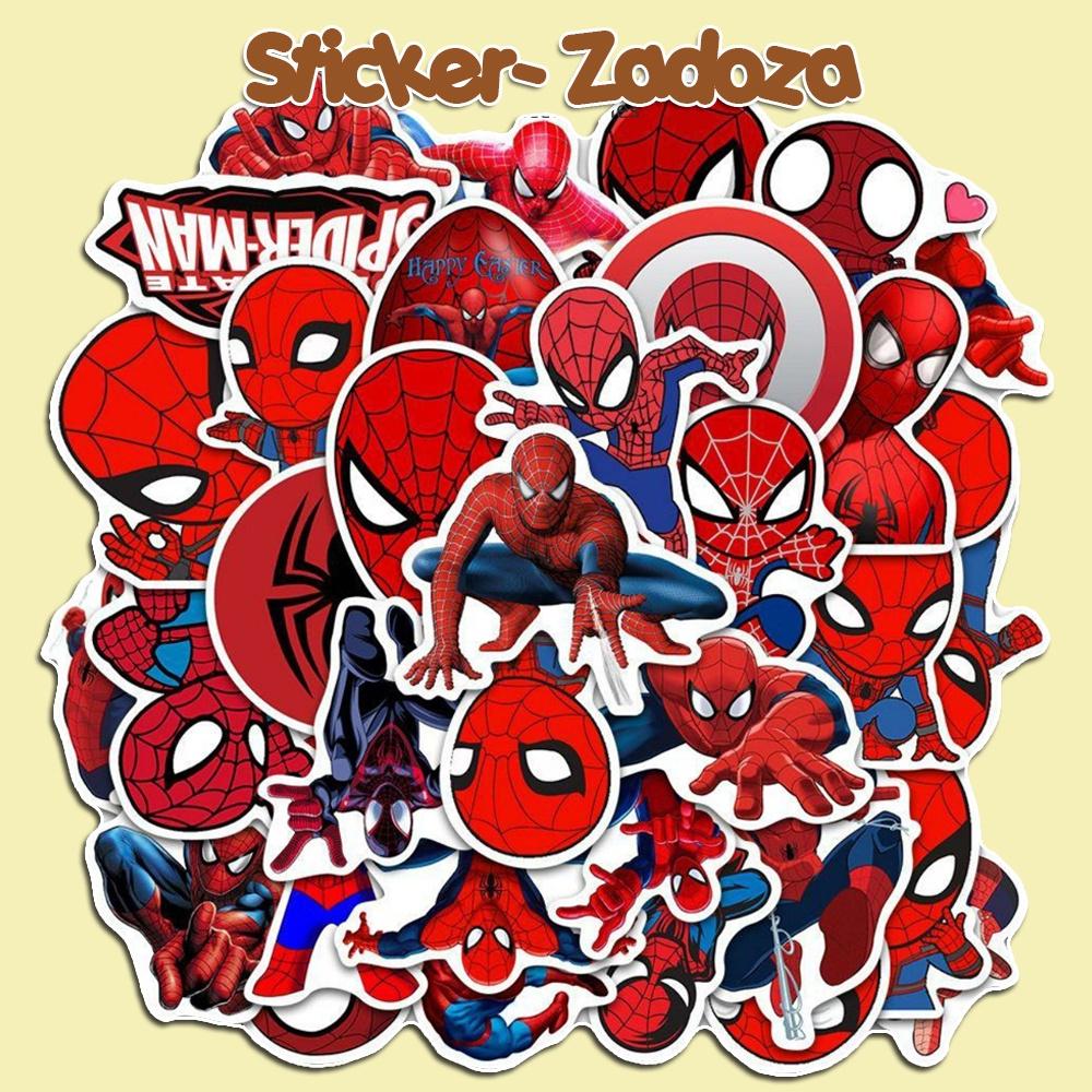 Hình ảnh Sticker NGƯỜI NHỆN spider man nhãn dán trang trí mũ bảo hiểm, đàn, guitar, ukulele, điện thoại laptop