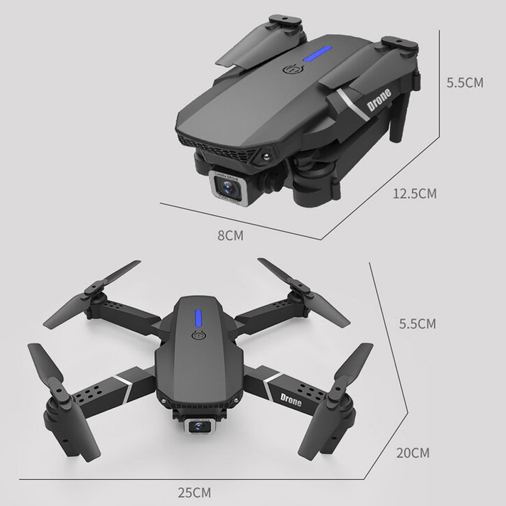 Máy bay điều khiển từ xa, Flycam điều khiển giá rẻ E88 Pro 2 Camera quay video và chụp ảnh 4k, Giữ vị trí tốt, nhào lộn 360 độ - Hàng chính hãng