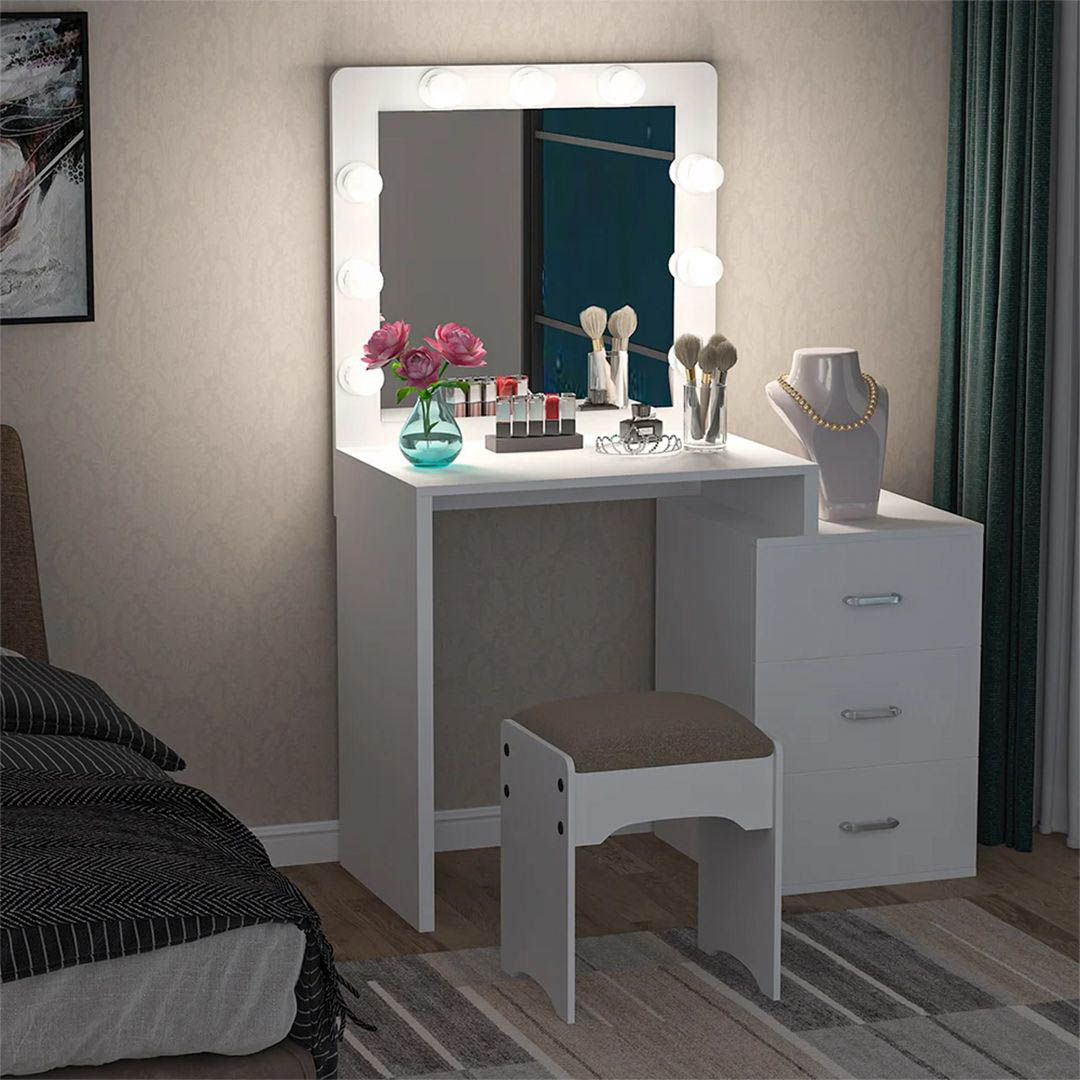 Bàn phấn đèn LED gỗ MDF cao cấp SMLIFE Marnite