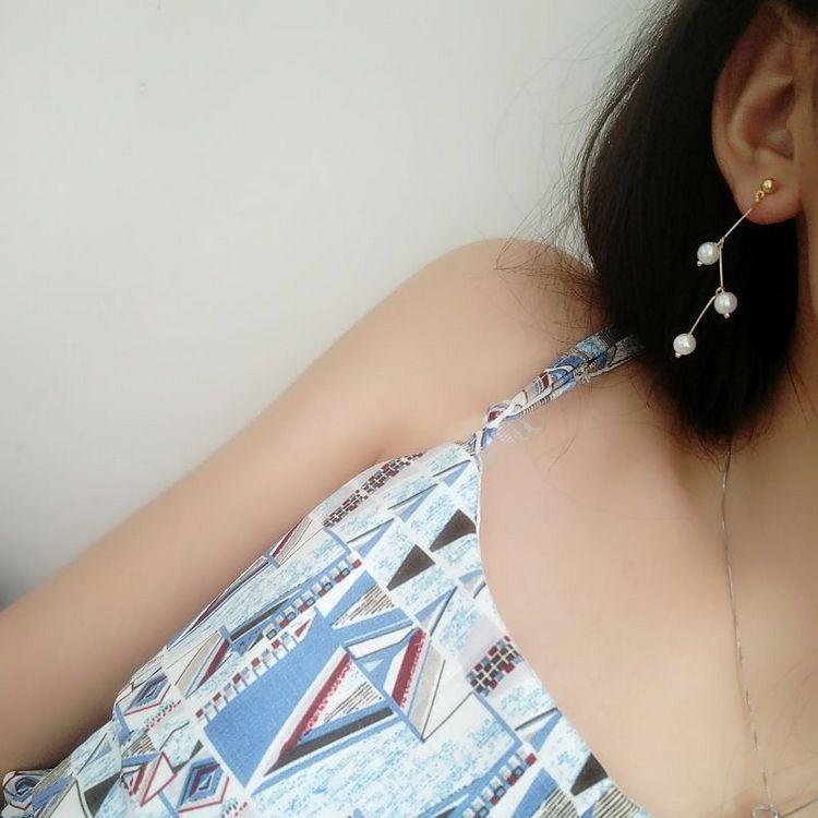 Khuyên tai chuỗi ngọc lượn sóng