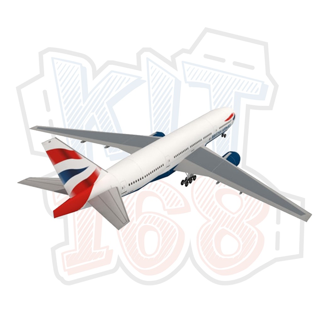 Mô hình giấy máy bay Boeing 777-200 British Airways