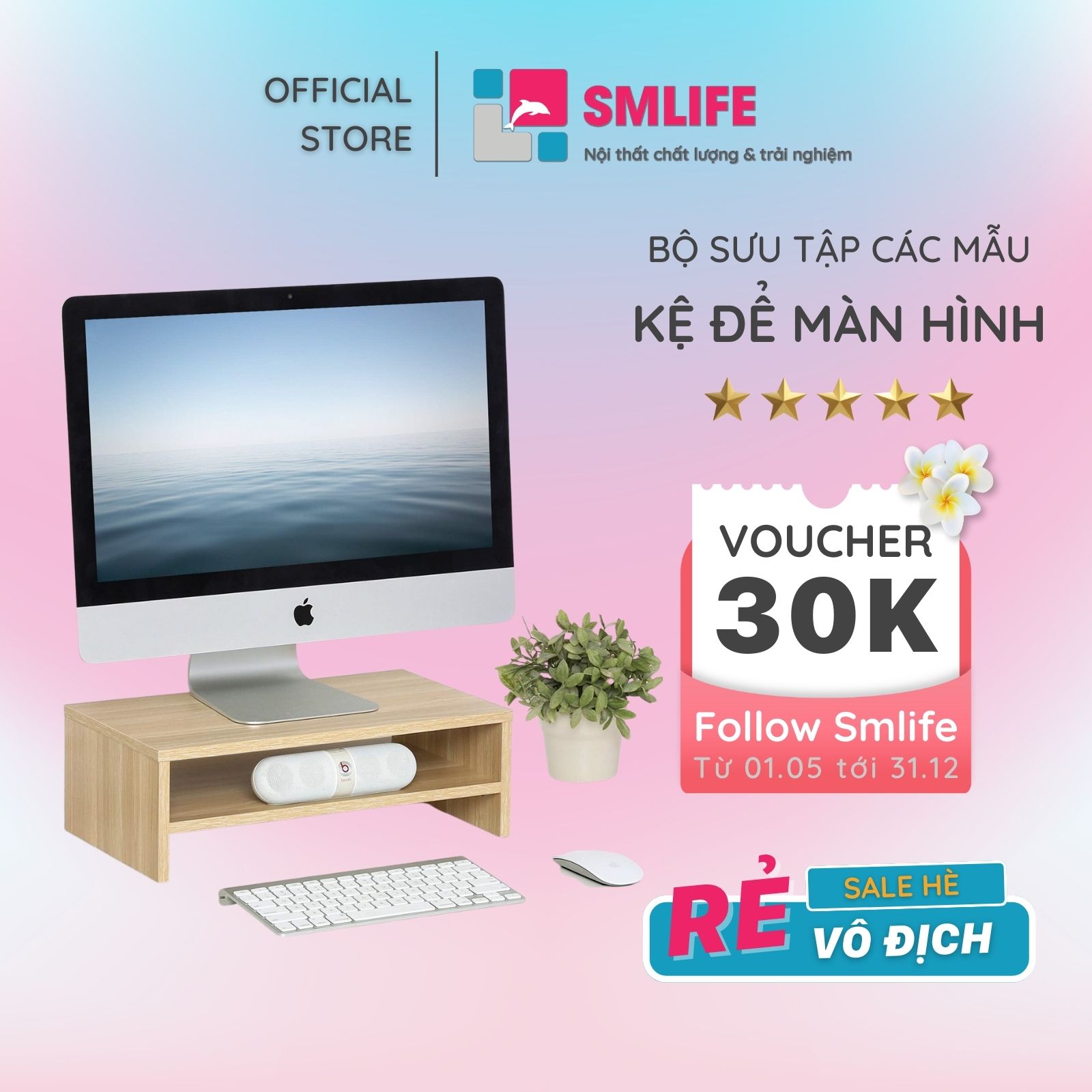 Kệ Để Màn Hình Máy Tính Phong Cách Hiện Đại Thương Hiệu SMLIFE (Nhiều mẫu, có thể đổi Size và màu sắc)