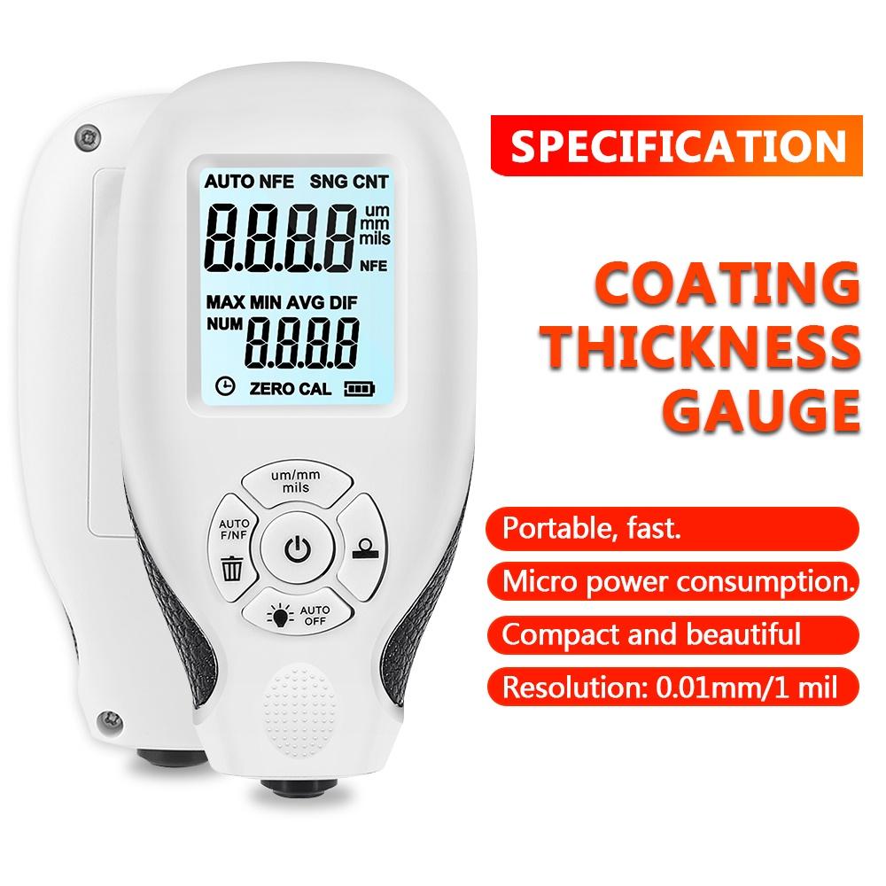 Đồng hồ đo độ dày kỹ thuật số 0.01mm màn hình LCD chuyên dụng cho xe hơi