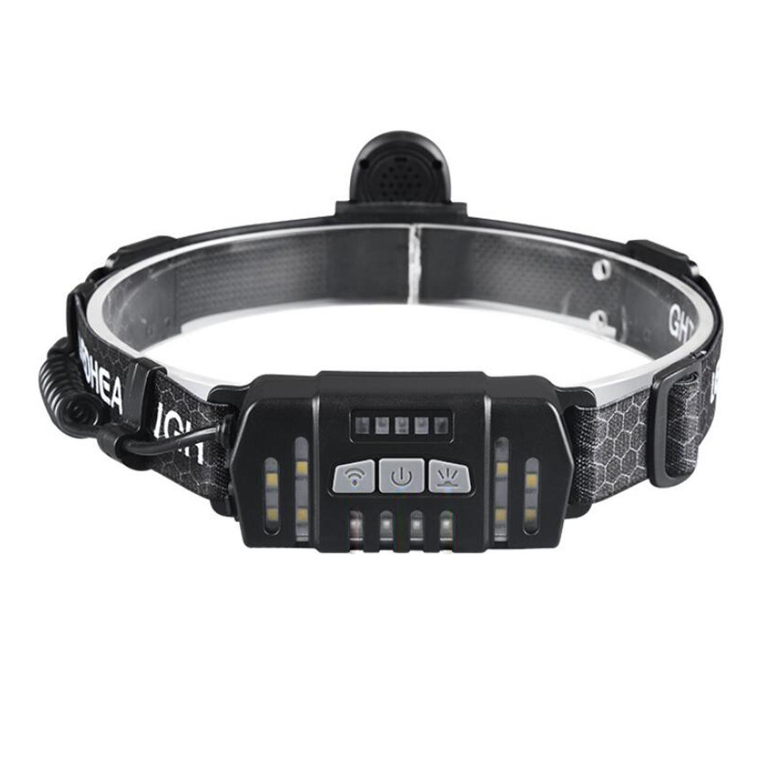 USB Rechargeable Sensor Headlight COB  Flashlight for Hiking Fishing