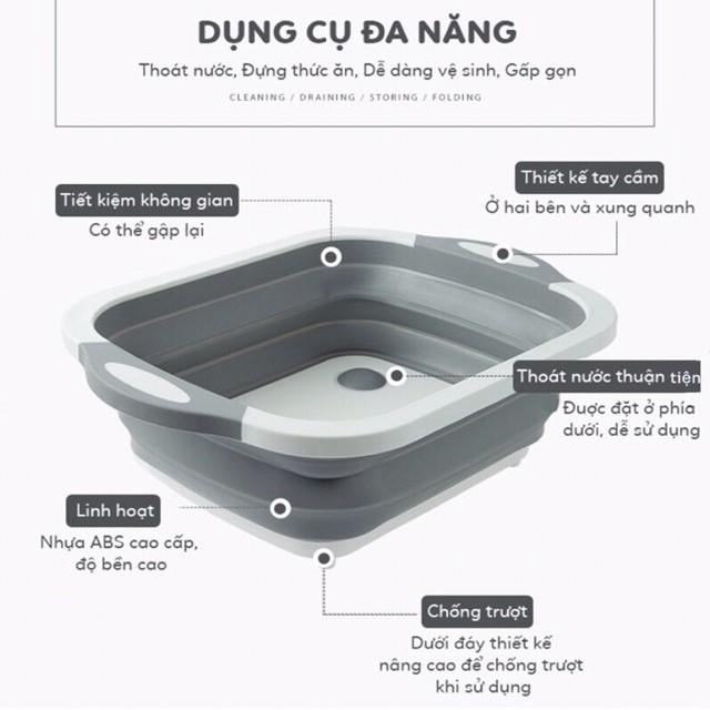 Chậu thớt 3 trong 1 gấp gọn đa năng tiện dụng