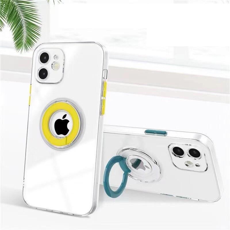 Ốp lưng dẻo trong suốt kèm iring màu, nút màu dành cho Iphone 7plus/8plus/x/xs/xsmax/11/11promax, 12promax