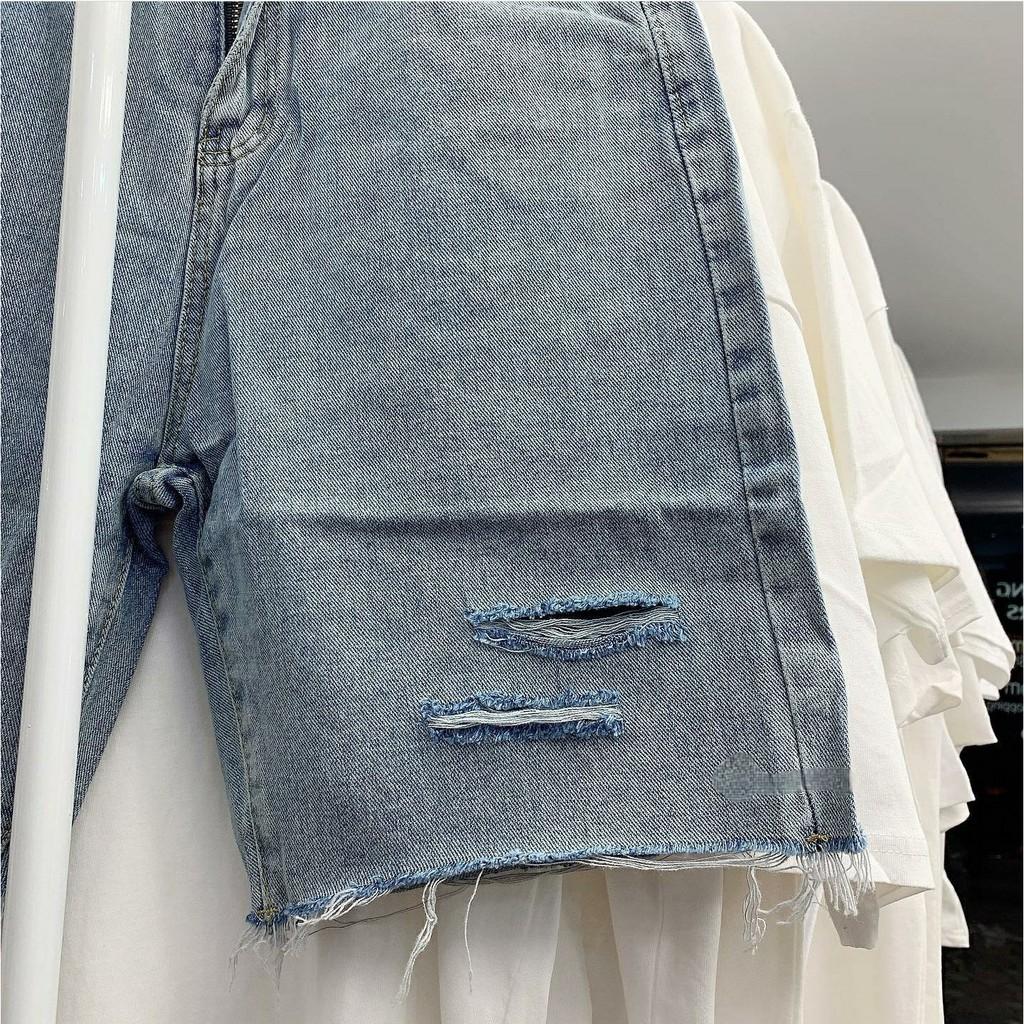 Quần Short Jean Ngố M O N Unisex ️/Nam nữ unisex ️ Jaystoree
