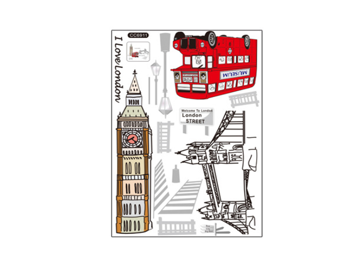 decal dán tường xe bus london cc6911