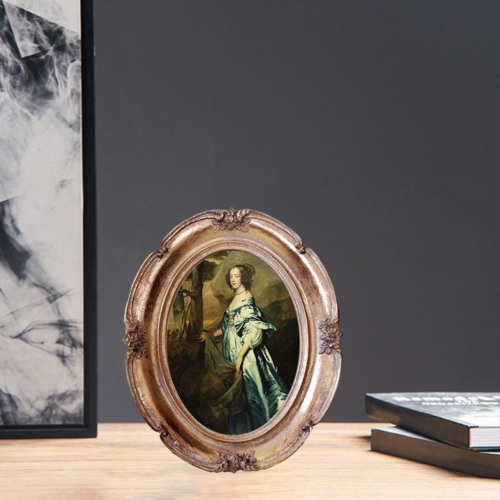 Resin Photo Frame Oval Antique Frames for Wedding Gifts Home Decor