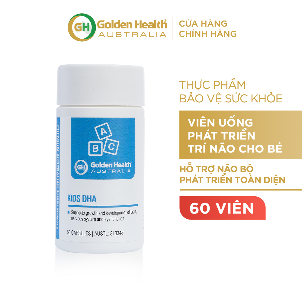 Viên uống hỗ trợ phát triển trí não cho bé Golden Health Kids DHA