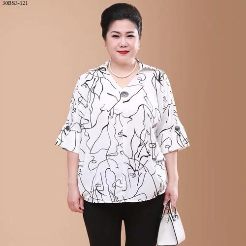 Áo kiểu họa tiết trung niên bigsize (vickyg) - BS3-121