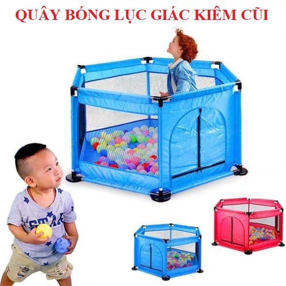 QUÂY CŨI LỤC GIÁC 2 TRONG 1 CÓ CỬA + 10 BÓNG