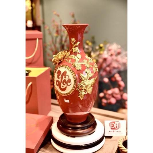 Bình hút lộc Bát Tràng, Bảo bình dát vàng H30
