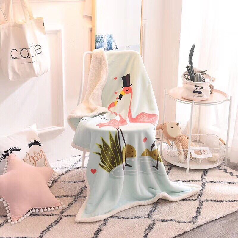 Chăn lông cừu 2 lớp cho bé siêu mềm mịn