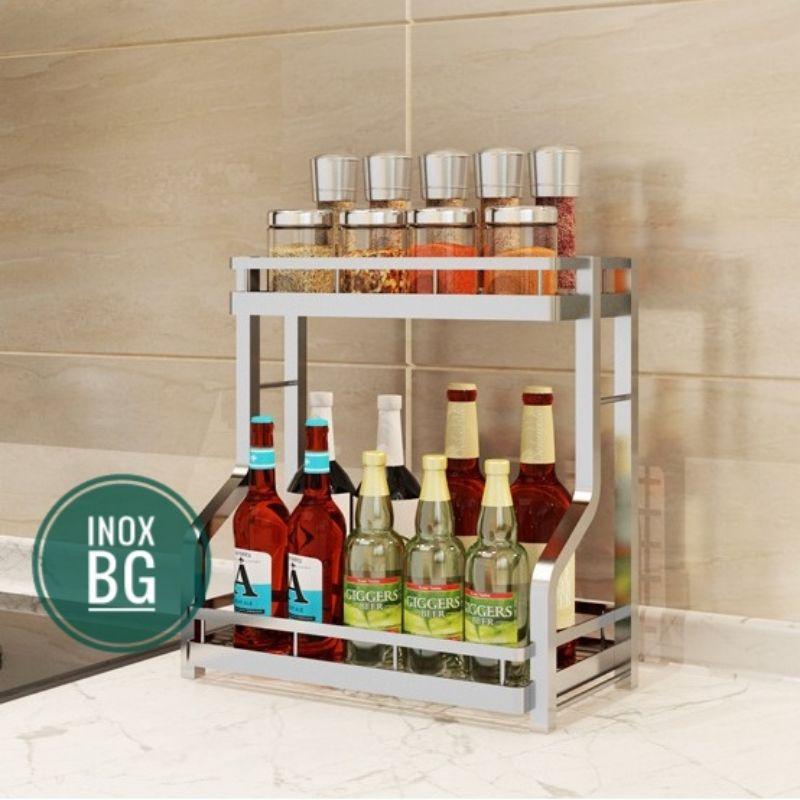 Kệ gia vị 2 tầng chịu nước có chân chống trượt