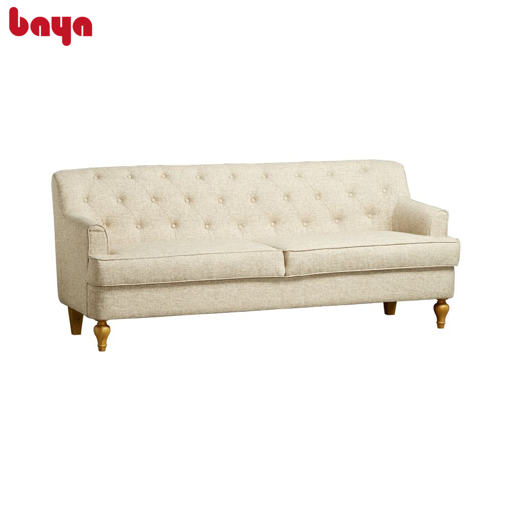 Ghế Sofa Phòng Khách Phong Cách Châu Âu Cổ Điển BAYA ANTHONY Thiết Kế Lưng Tựa Ghế Bằng Những Họa Tiết May Tỉ Mỉ, Lớp Đệm Ghế Dày, Êm Ái, Bốn Chân Ghế Được Điêu Khắc Mài Dũa Nhẵn Mịn