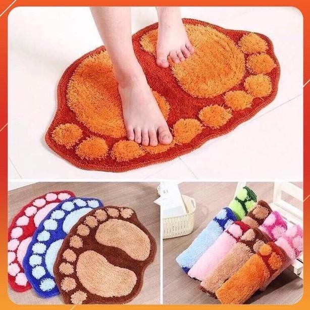 Thảm lau chân, chùi chân siêu thấm hình bàn chân tạo cảm giác êm ái và sạch sẽ