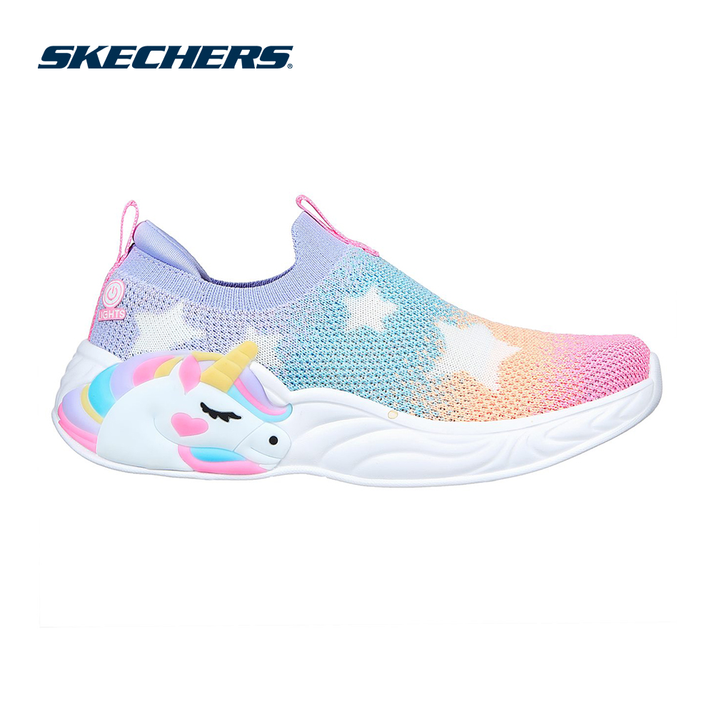 Skechers Bé Gái Giày Thể Thao Thường Ngày, Đi Học S-Lights Unicorn Dreams Sherbert Stars Air-Cooled Memory Foam Bio-Dri, Lights, Magical Collection, On/Off Button, Thematic - 302328L-MLT