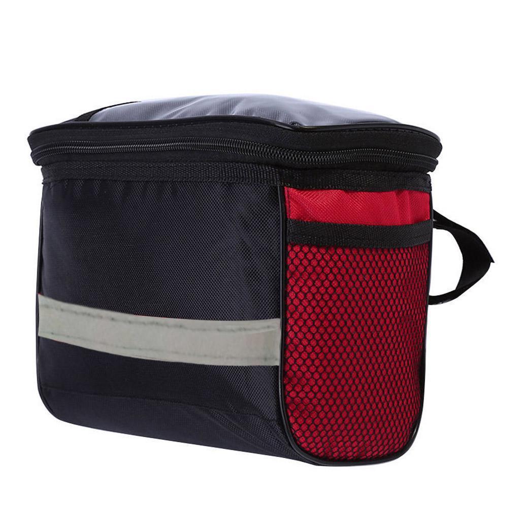 2x Bike Handlebar Bag Front Storage Bag Outdoor Cycling Pouch Waterproof Red