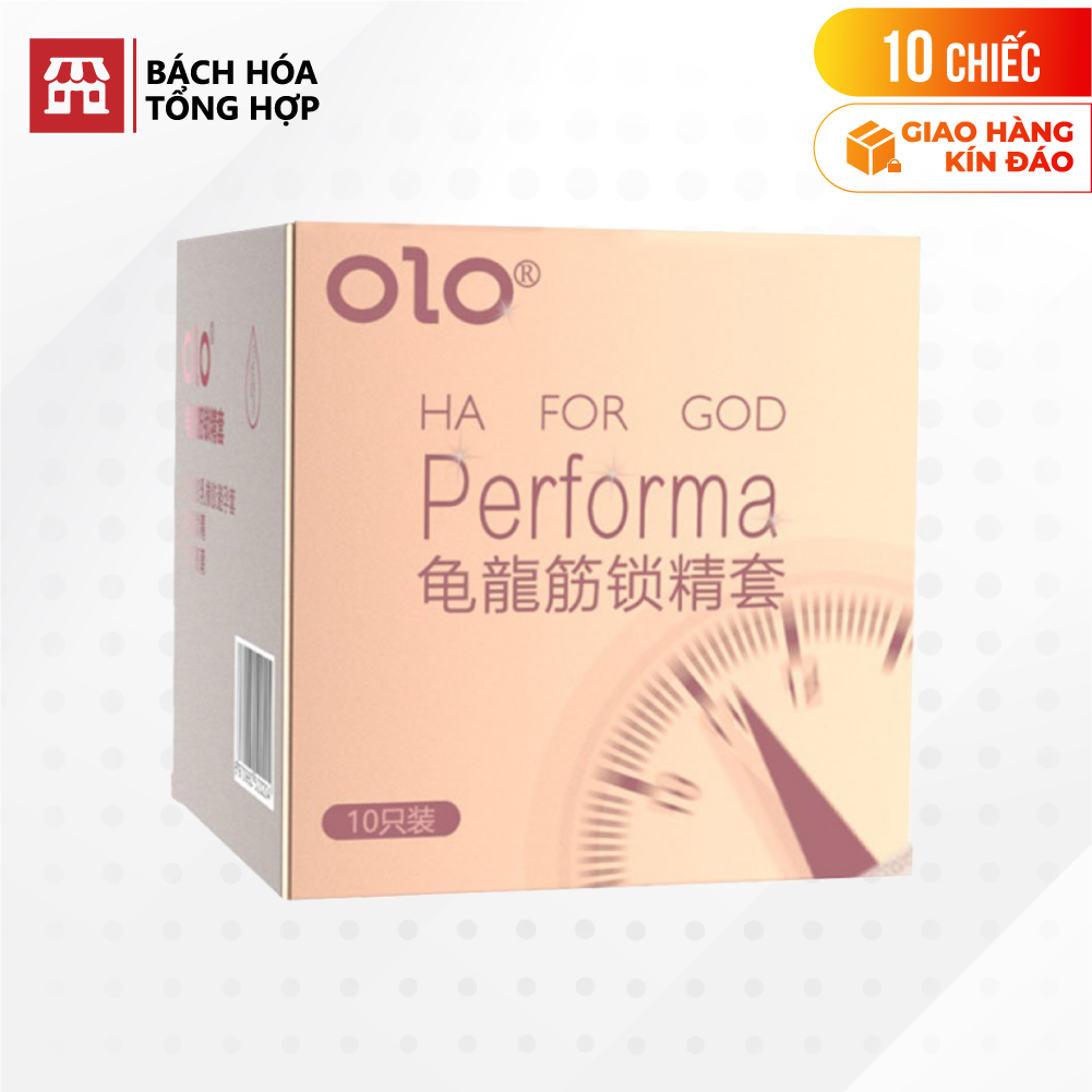 [Hộp 10 cái] Bao cao su OLO 0.01 Performa Ha For God - Siêu mỏng, kéo dài thời gian