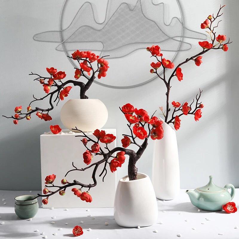 Cây Giả - Chậu Đào Thế Bon Sai Tài Lộc Trang Trí Nhà Cửa Decor Chụp Ảnh DT-03