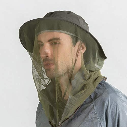 Mũ nuôi ong tích hợp lưới chống muỗi/lưới chống côn trùng, bảo vệ mặt - Xanh quân đội