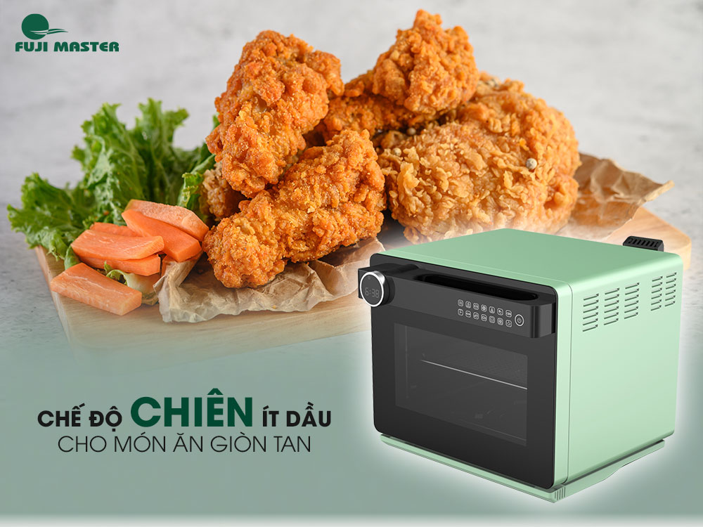 Nồi chiên không dầu hơi nước Fuji Master FJM-2422 dung tích 20L chiên hấp không dầu đa năng - Hàng chính hãng