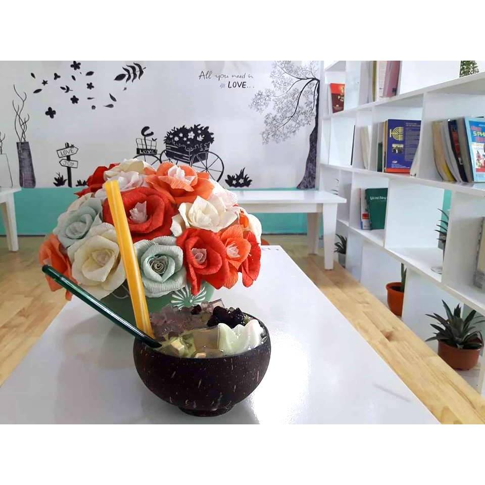 Ly gáo dừa đựng trà sữa sinh tố