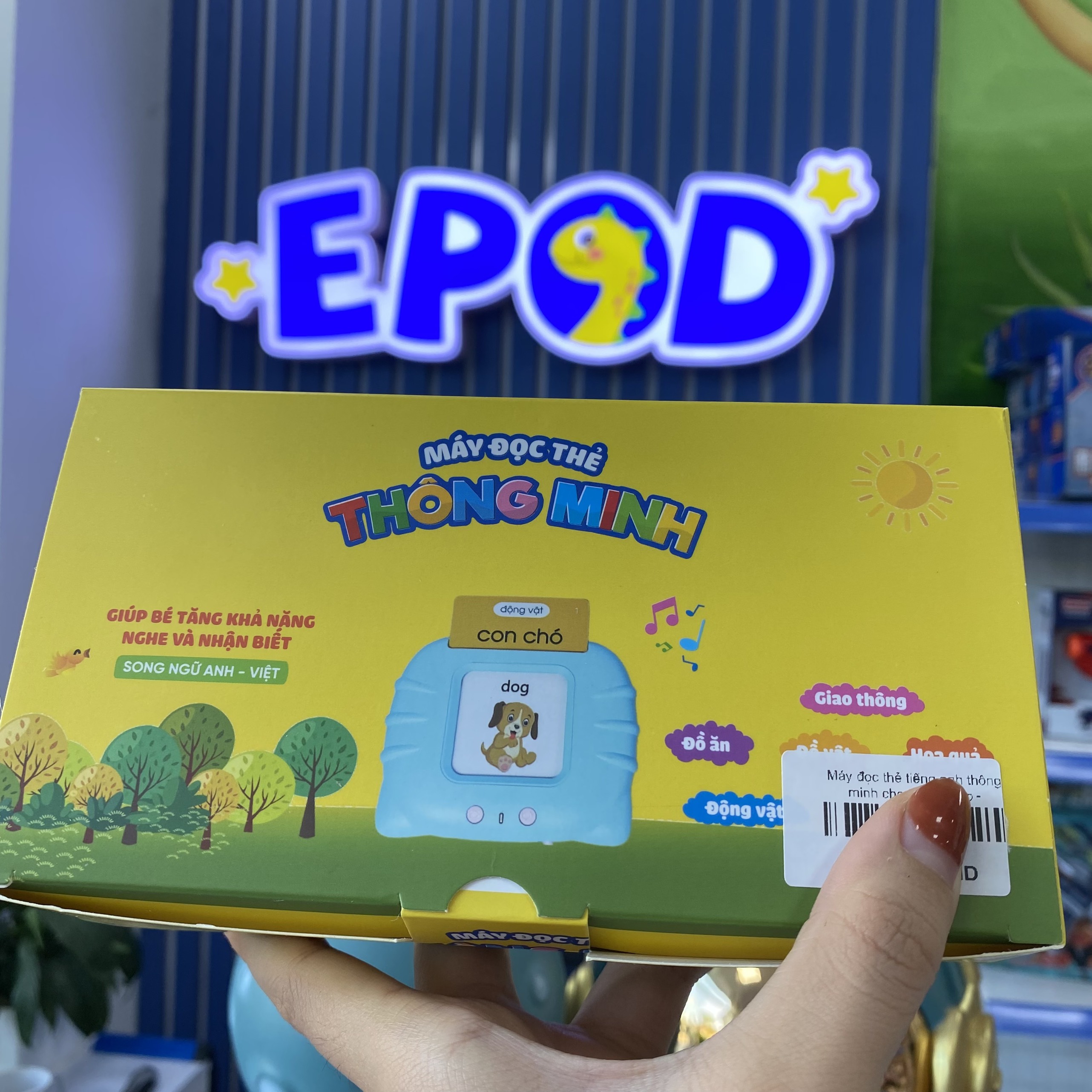 Máy đọc thẻ tiếng anh thông minh cho bé học tập - Flashcard tiếng anh - Xanh