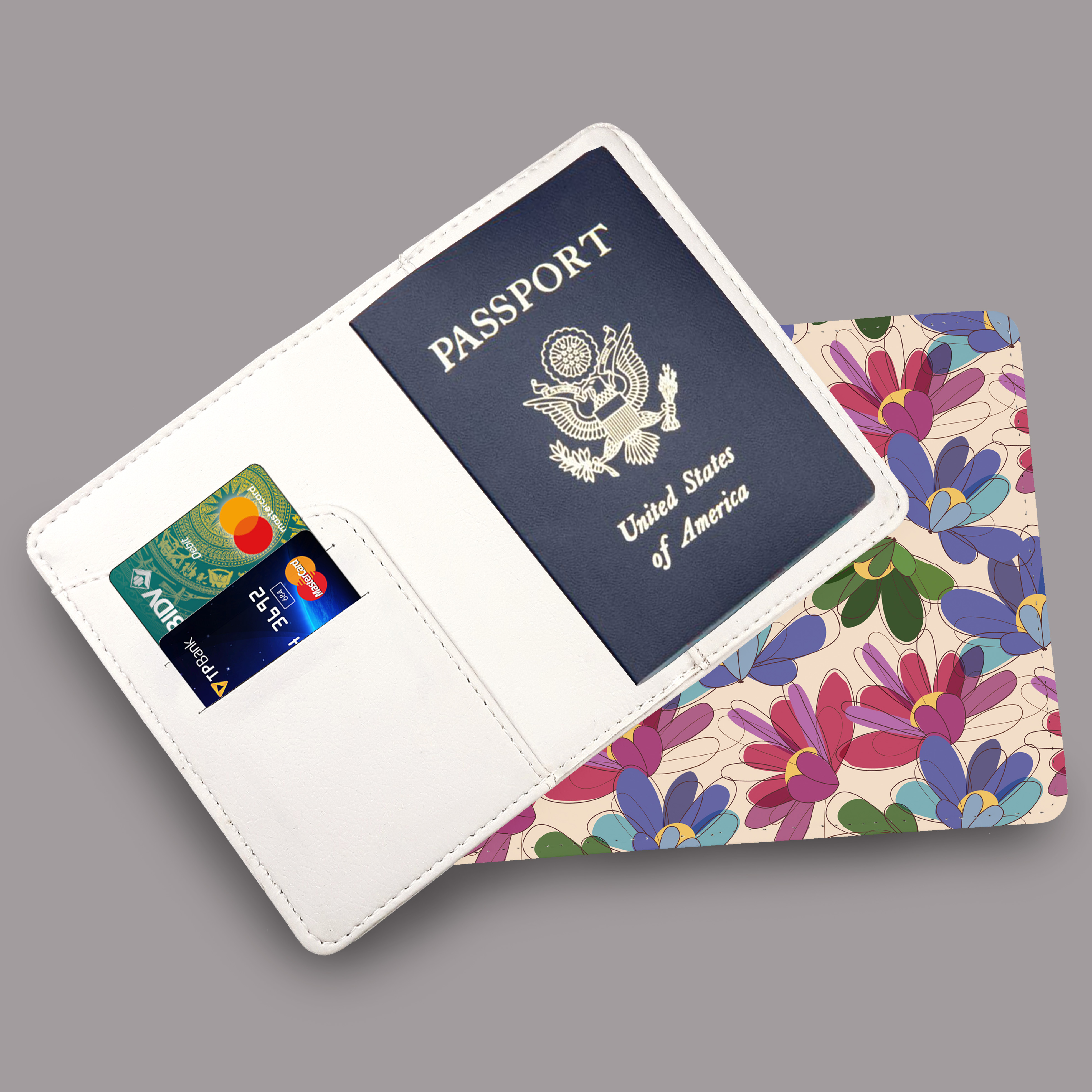 Bao Da Hộ Chiếu Du Lịch Hoạ Tiết HOA - Ví Đựng Passport - PPT083