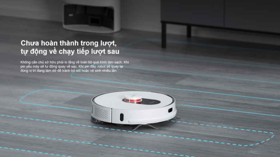 Robot Hút Bụi Lau Nhà Xiaomi Lydsto R3 Siêu Mỏng Chỉ 7 Cm Đổ Rác Tự Động Khử Trùng Ozon Diệt Khuẩn Thời Gian Làm Việc 150 Phút Diện Tích Hoạt Động 200 m2 Công Suất 50 W - Hàng Chính Hãng