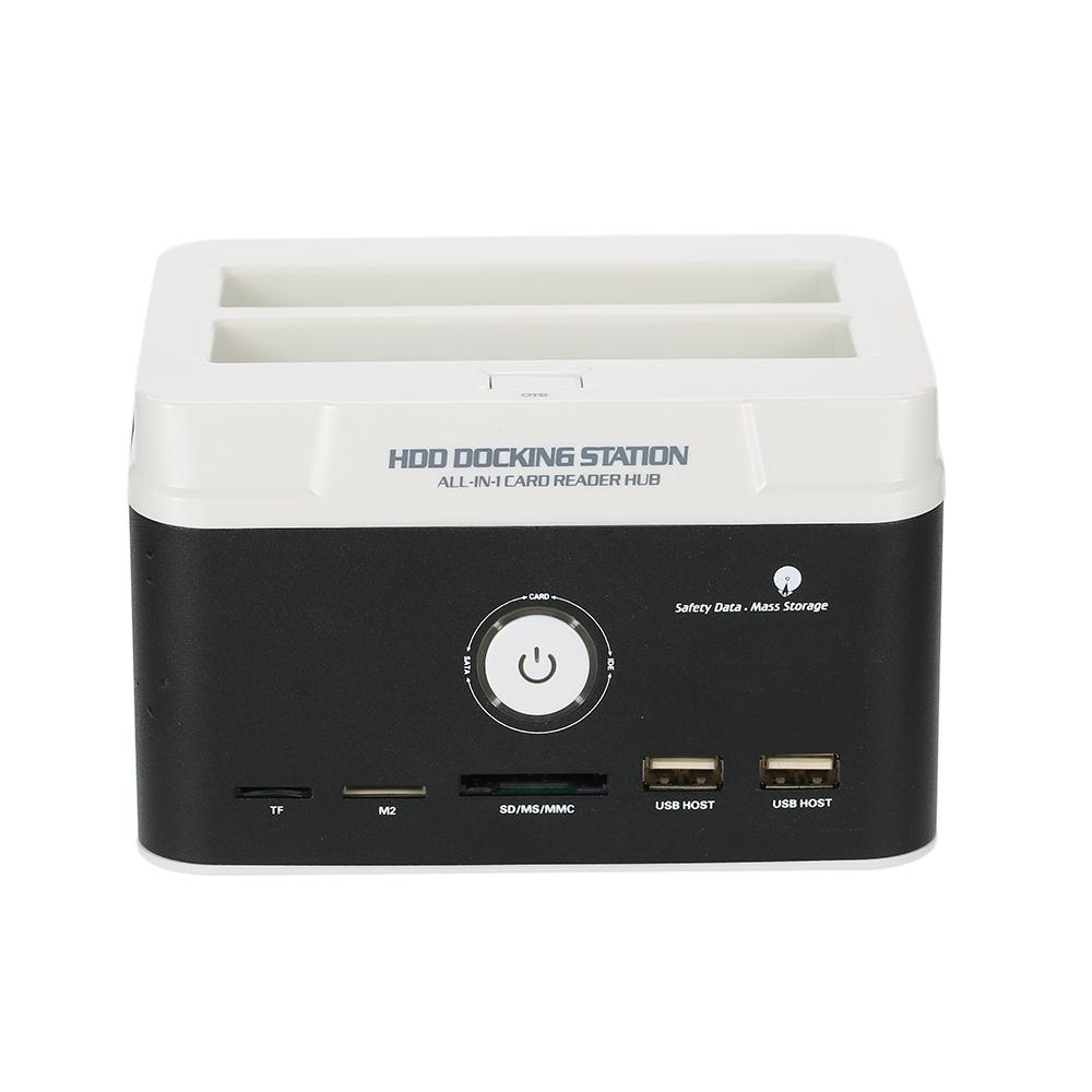 Ổ cứng gắn ngoài Đa chức năng 2,5 "/ 3,5" USB 2.0 sang SATA IDE Đầu đọc thẻ 2.0 Hub với OTB