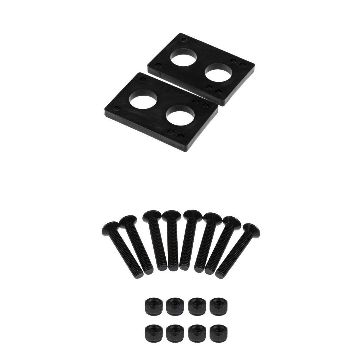 1 Pair Skateboard Riser Shock Pads+8 Pairs Longboard Carbon Steel