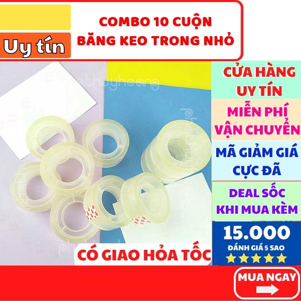 Combo 10 cuộn băng keo trong loại nhỏ