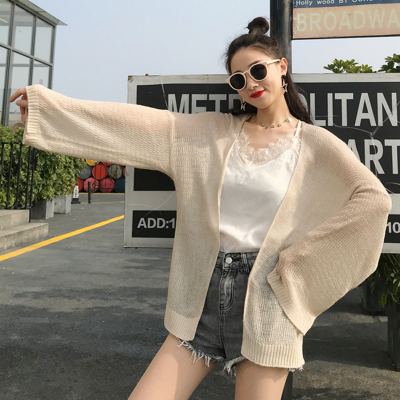 Áo Choàng Cardigan Len Dệt Kim Mùa Hè Loại Tốt