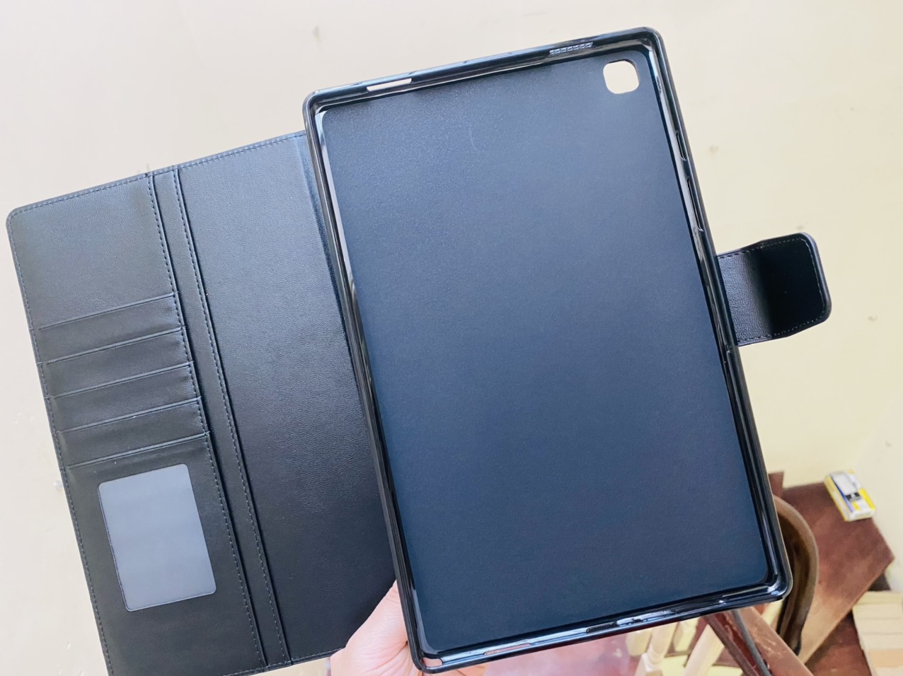 Bao da dạng ví có ngăn đựng thẻ, đựng tiền, quai gập cho Samsung Galaxy Tab A7 10.4 T500/T505 - Hàng chính hãng HanMan