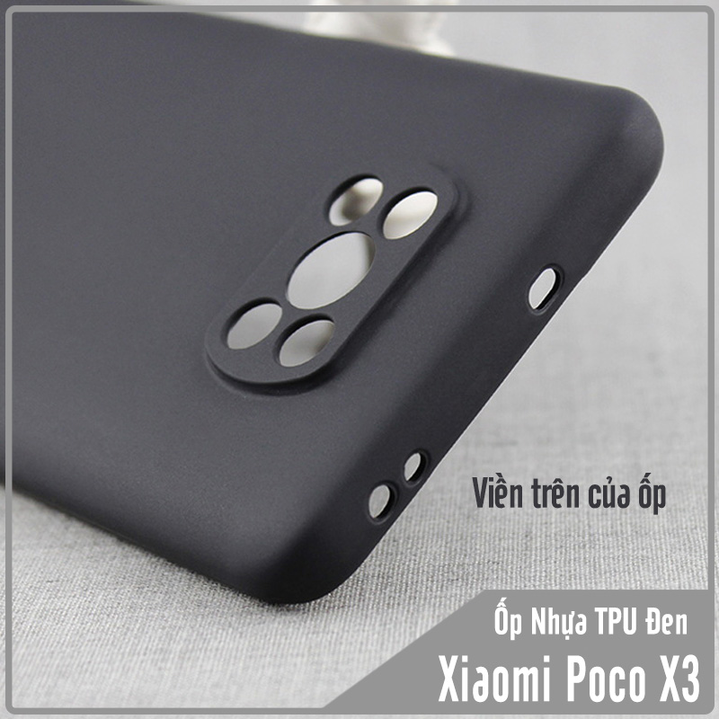 Ốp lưng cho Xiaomi Poco X3 NFC nhựa dẻo TPU Đen - che camera
