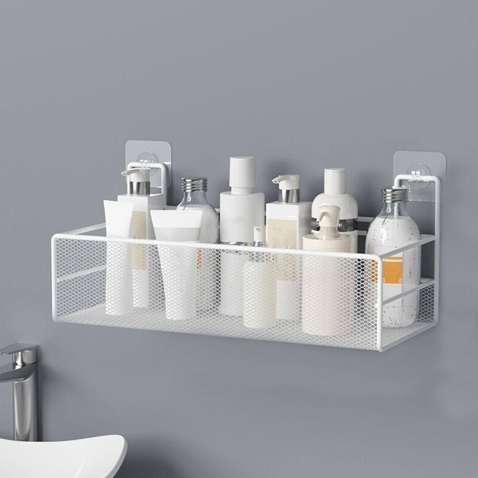 Shower Caddy Bathroom Shelf Organizer Wall Mounted Bathroom Shelf No Drilling Adhesive Shower Storage Basket Rack