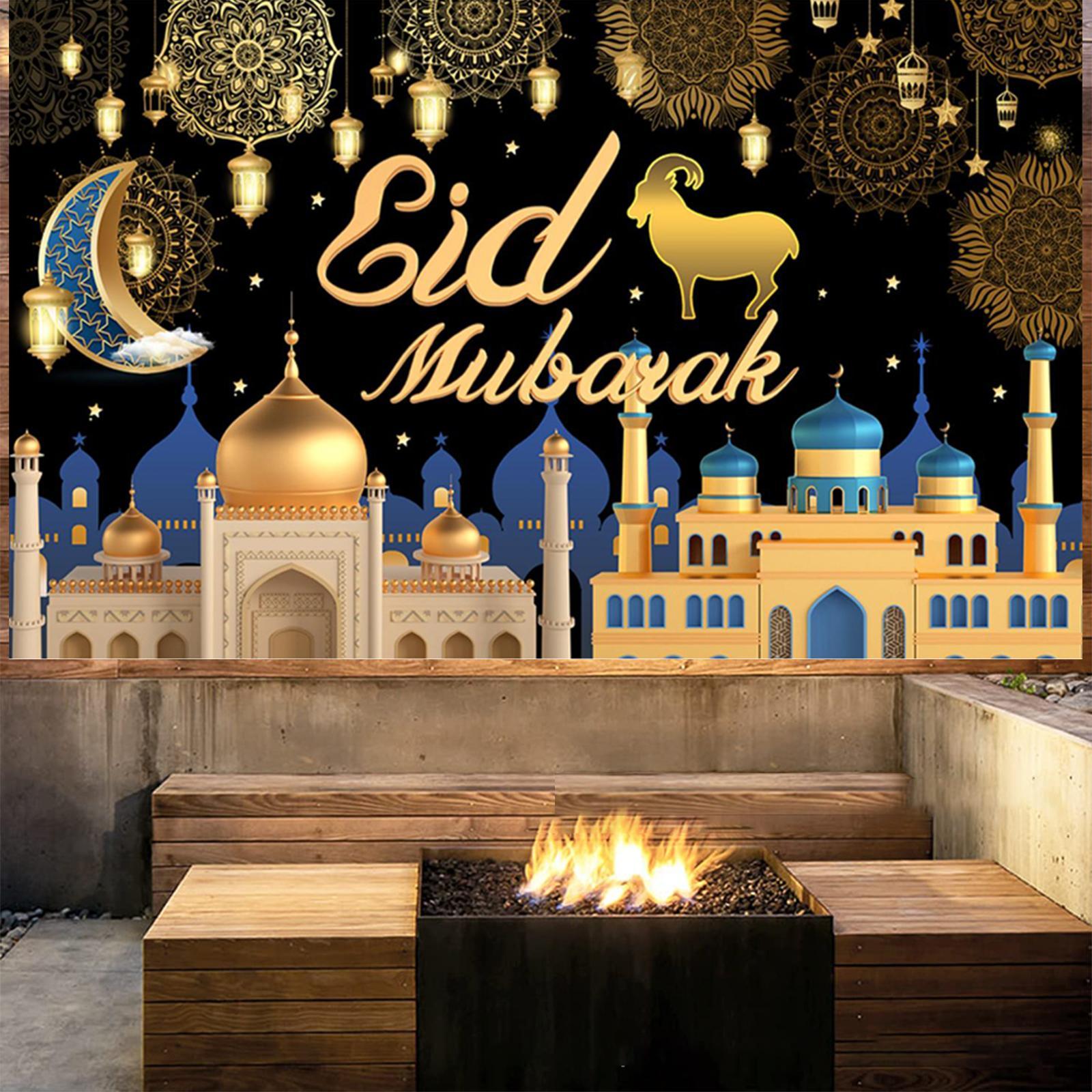Eid Mubarak Backdrop Banner for Photography Background Wall Party Supplies
