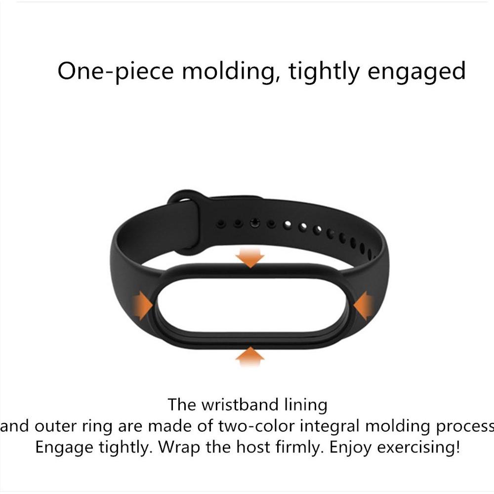 Dây Đeo Thay Thế Chất Liệu Silicon Màu Trơn Cho Xiaomi Mi Band 5 Hoặc 2 Miếng Film Mềm Tùy Chọn