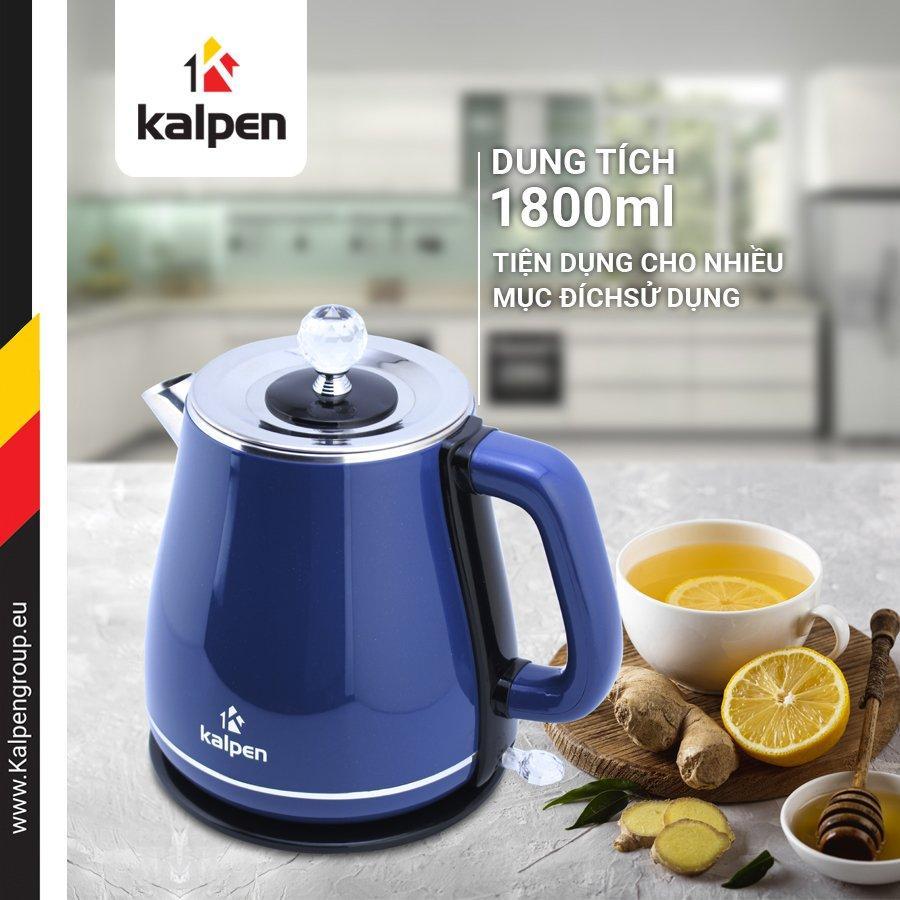 Ấm Đun Nước Siêu Tốc INOX 304 Cao Cấp 2 Lớp KK9901 1.8L-1500W Hàng Chính Hãng KALPEN Bảo Hành 2 Năm