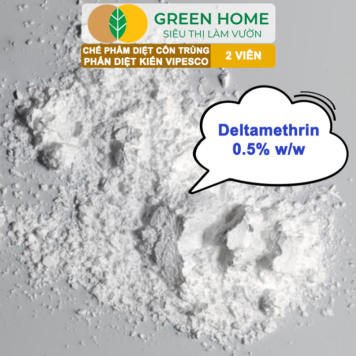Phấn Diệt Kiến Và Côn Trùng Vipesco, GreenHome, Hộp 2 Viên, Diệt Trừ Kiến, Gián, Rận, Rệp, Bọ Chét