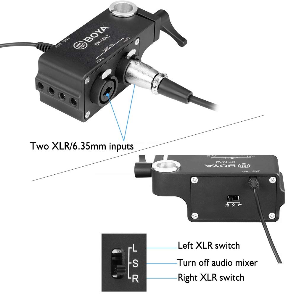 Phụ Kiện Âm Thanh | Đầu Chuyển Đổi BOYA- Audio Adapter &amp; Cable BY-MA2 - Hàng Chính Hãng