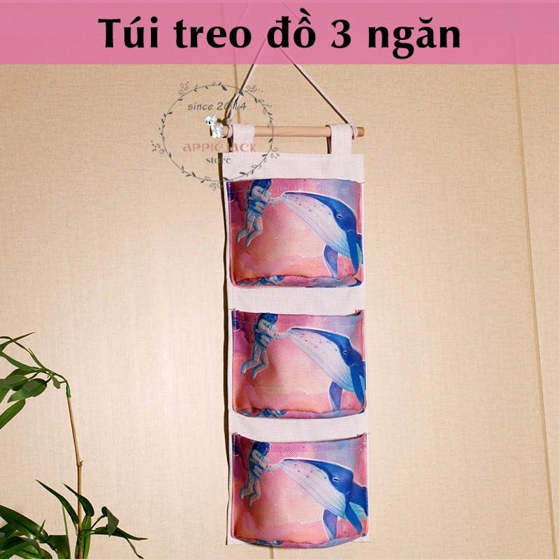 Túi treo đồ 3 ngăn chống thấm nước có họa tiết độc đáo mang phong cách vintage dễ thương