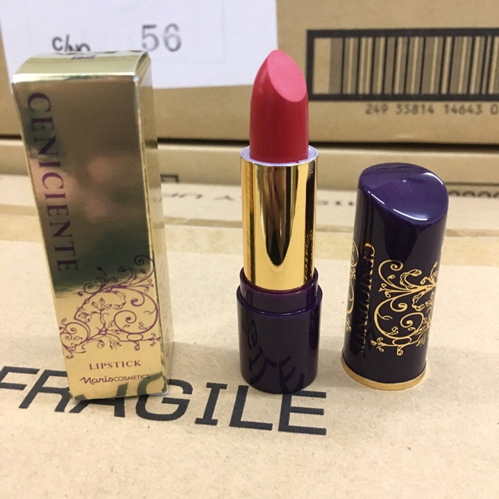 Son thỏi mịn môi lâu phai Naris Ceniciente Lipstick Nhật Bản 3g (#105: Đỏ cam) + Móc khóa