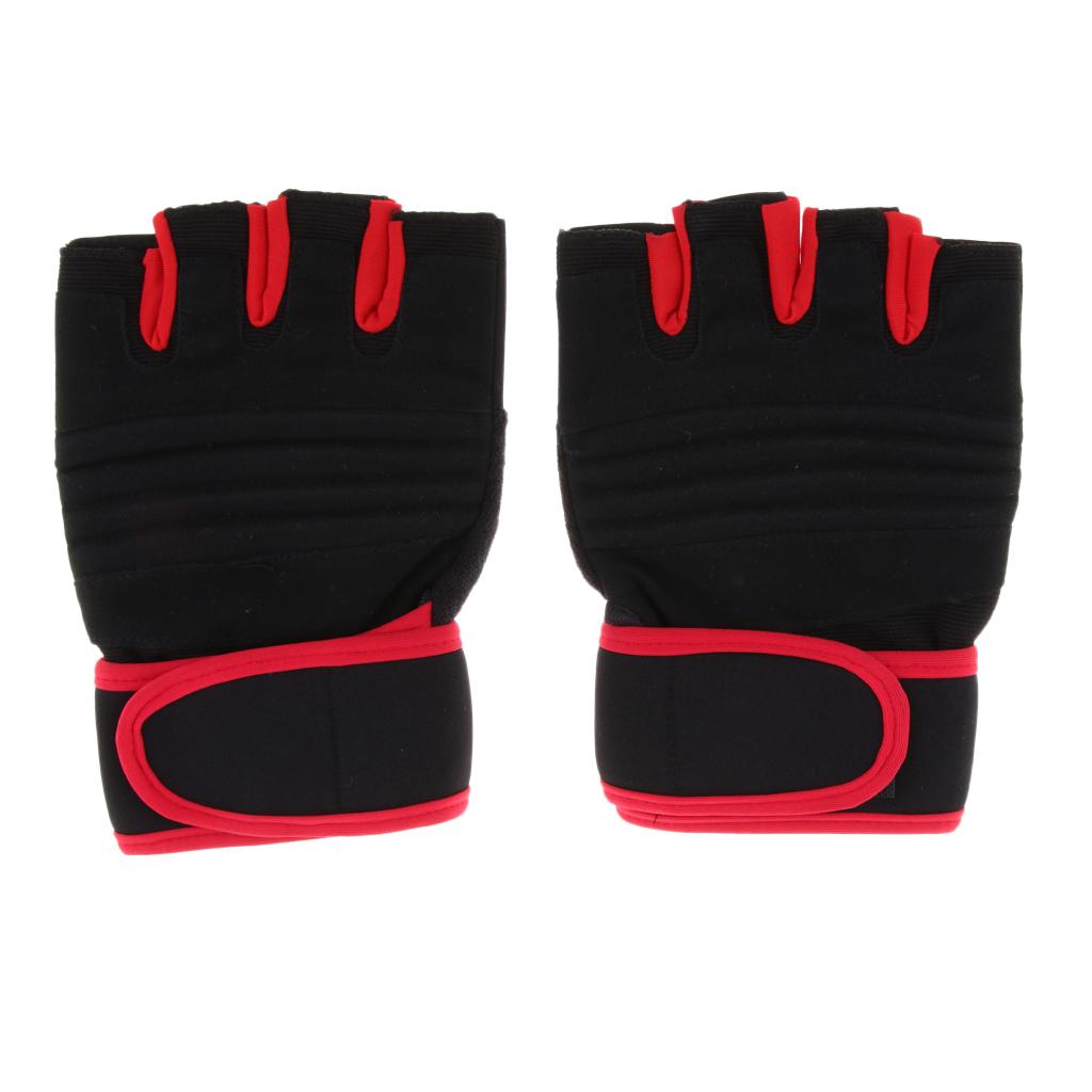 Half Finger Breathable Anti-Slip Climbing Cycling Fishing Gloves Red