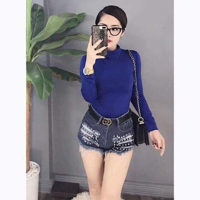 Áo giữ nhiệt cotton nữ cổ cao 3p - ảnh thật