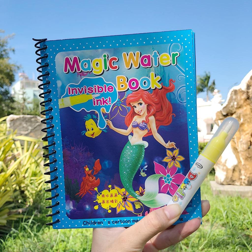Xổ lo xo sách tô màu nước ma thuật Magic Water Book - Sách sử dụng nhiều lần