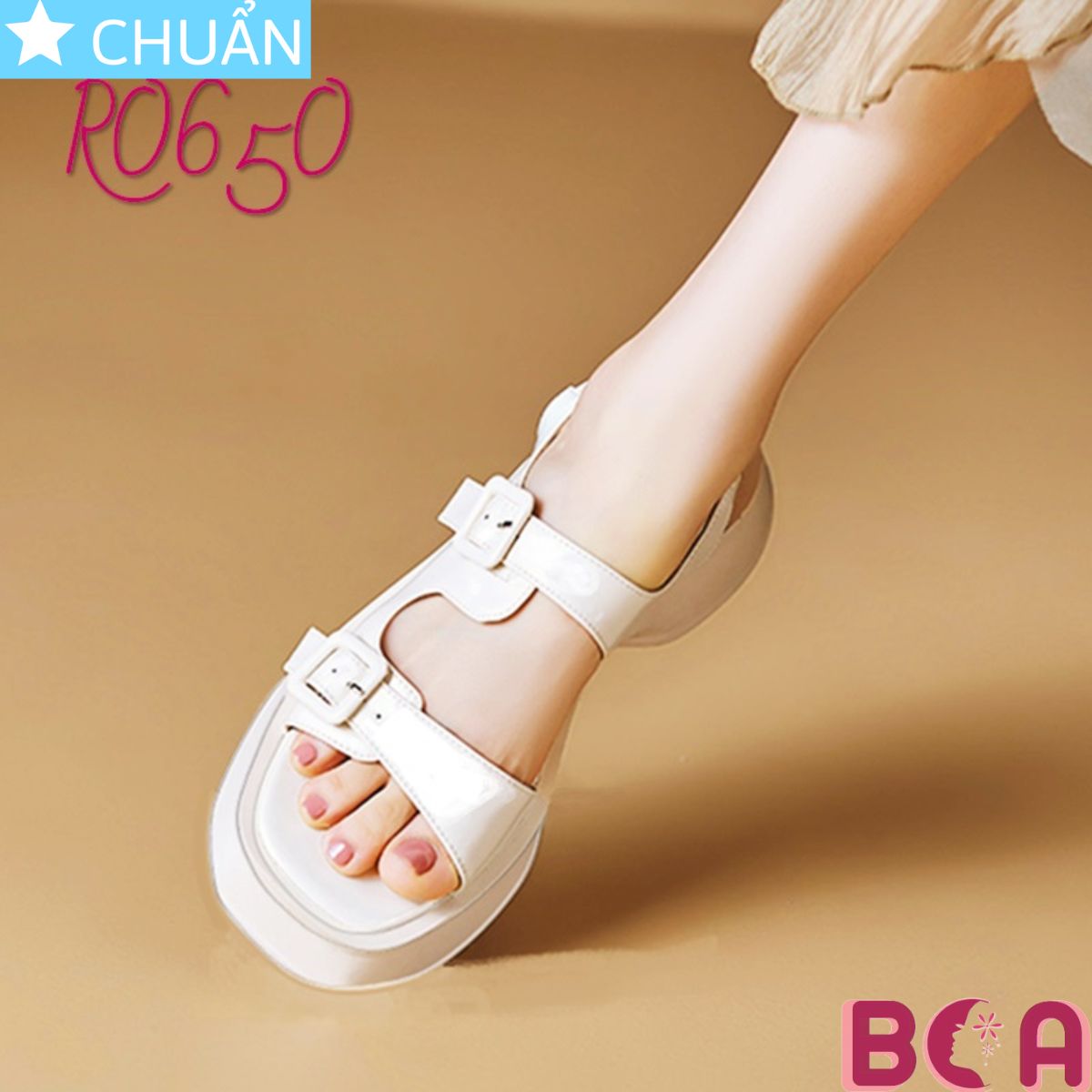 Sandal Cao Gót 4 cm RO650 ROSATA tại BCASHOP Đế Cao Su Êm Ái, Thiết Kế Độc Đáo và Hiện Đại, Phong Cách